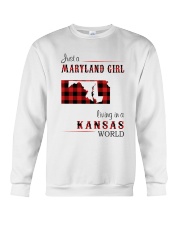 MARYLAND GIRL LIVING IN KANSAS WORLD Crewneck Sweatshirt thumbnail