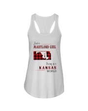 MARYLAND GIRL LIVING IN KANSAS WORLD Ladies Flowy Tank thumbnail