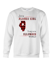 ALASKA GIRL LIVING IN ILLINOIS WORLD Crewneck Sweatshirt thumbnail
