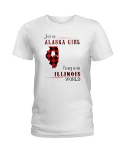 ALASKA GIRL LIVING IN ILLINOIS WORLD Ladies T-Shirt thumbnail