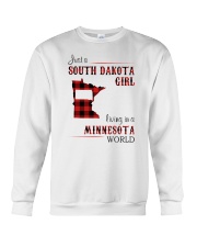 SOUTH DAKOTA GIRL LIVING IN MINNESOTA WORLD Crewneck Sweatshirt tile