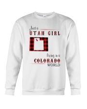 UTAH GIRL LIVING IN COLORADO WORLD Crewneck Sweatshirt thumbnail