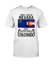 LIVE IN NEVADA BEGAN IN COLORADO Classic T-Shirt tile