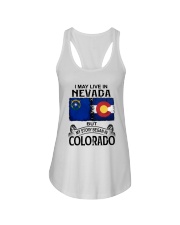LIVE IN NEVADA BEGAN IN COLORADO Ladies Flowy Tank tile