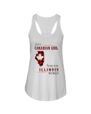 CANADIAN GIRL LIVING IN ILLINOIS WORLD Ladies Flowy Tank tile
