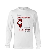 CANADIAN GIRL LIVING IN ILLINOIS WORLD Long Sleeve Tee tile