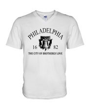 Philadelphia Nickname Symbols V-Neck T-Shirt tile