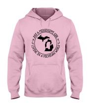 MISSISSIPPI GIRL LIVING IN MICHIGAN WORLD Hooded Sweatshirt front