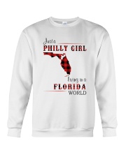 PHILLY GIRL LIVING IN FLORIDA WORLD Crewneck Sweatshirt thumbnail