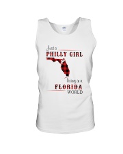 PHILLY GIRL LIVING IN FLORIDA WORLD Unisex Tank thumbnail