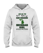 God Created Michigan Girl Hooded Sweatshirt tile