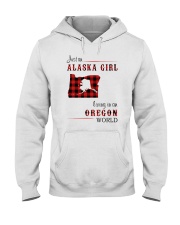 ALASKA GIRL LIVING IN OREGON WORLD Hooded Sweatshirt tile