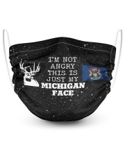 I'm Not Angry It's Just My Michigan Face 2 Layer Face Mask - Single front