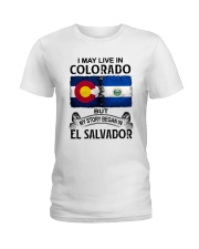 LIVE IN COLORDAO BEGAN IN EL SALVADOR Ladies T-Shirt tile