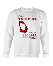 WISCONSIN GIRL LIVING IN GEORGIA WORLD Crewneck Sweatshirt thumbnail