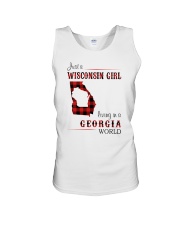 WISCONSIN GIRL LIVING IN GEORGIA WORLD Unisex Tank thumbnail