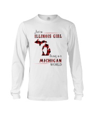ILLINOIS GIRL LIVING IN MICHIGAN WORLD Long Sleeve Tee tile
