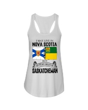 LIVE IN NOVA SCOTIA BEGAN IN SASKATCHEWAN ROOT Ladies Flowy Tank thumbnail