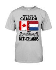 LIVE IN CANADA BEGAN IN NETHERLANDS ROOT WOMEN Classic T-Shirt front