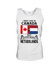 LIVE IN CANADA BEGAN IN NETHERLANDS ROOT WOMEN Unisex Tank thumbnail
