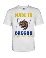 Made In Oregon A Long A Long Time Ago V-Neck T-Shirt tile