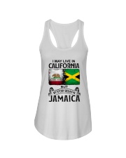LIVE IN CALIFORNIA BEGAN IN JAMAICA Ladies Flowy Tank tile