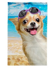 Chihuahua Wear Sunglass At Beach Tea Towel tile