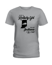 JUST A KENTUCKY GIRL IN AN INDIANA WORLD Ladies T-Shirt front
