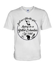 JUST AN ALBERTA GIRL LIVING IN A BRITISH COLUMBIA V-Neck T-Shirt thumbnail