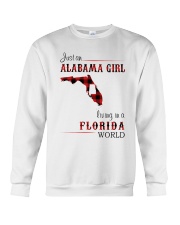 ALABAMA GIRL LIVING IN FLORIDA WORLD Crewneck Sweatshirt tile