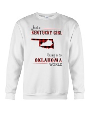 KENTUCKY GIRL LIVING IN OKLAHOMA WORLD Crewneck Sweatshirt thumbnail