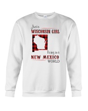 WISCONSIN GIRL LIVING IN NEW MEXICO WORLD Crewneck Sweatshirt thumbnail