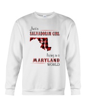 SALVADORAN GIRL LIVING IN MARYLAND WORLD Crewneck Sweatshirt thumbnail