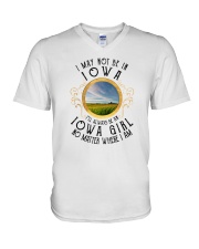 ALWAYS IOWA GIRL NO MATTER WHEREVER I AM V-Neck T-Shirt thumbnail