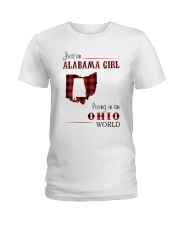 ALABAMA GIRL LIVING IN OHIO WORLD Ladies T-Shirt thumbnail