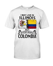 LIVE IN ILLINOIS BEGAN IN COLOMBIA Classic T-Shirt tile