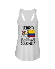 LIVE IN ILLINOIS BEGAN IN COLOMBIA Ladies Flowy Tank tile