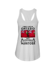 LIVE IN ONTARIO BEGAN IN MANITOBA Ladies Flowy Tank thumbnail
