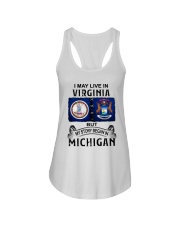 LIVE IN VIRGINIA BEGAN IN MICHIGAN Ladies Flowy Tank tile