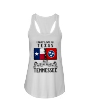 LIVE IN TEXAS BEGAN IN TENNESSEE Ladies Flowy Tank tile