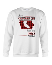 CALIFORNIA GIRL LIVING IN IOWA WORLD Crewneck Sweatshirt thumbnail