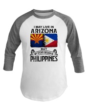 LIVE IN ARIZONA BEGAN IN PHILIPPINES Baseball Tee tile