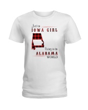 IOWA GIRL LIVING IN ALABAMA WORLD Ladies T-Shirt thumbnail