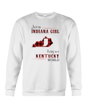 INDIANA GIRL LIVING IN KENTUCKY WORLD Crewneck Sweatshirt tile