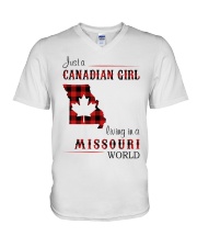 CANADIAN GIRL LIVING IN MISSOURI WORLD V-Neck T-Shirt thumbnail