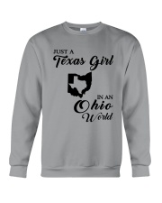 JUST A TEXAS GIRL IN AN OHIO WORLD Crewneck Sweatshirt thumbnail