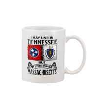 LIVE IN TENNESSEE BEGAN IN MASSACHUSETTS Mug tile