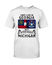 LIVE IN GEORGIA BEGAN IN MICHIGAN Classic T-Shirt tile