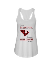 ALASKA GIRL LIVING IN SOUTH CAROLINA WORLD Ladies Flowy Tank tile