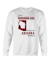 WISCONSIN GIRL LIVING IN ARIZONA WORLD Crewneck Sweatshirt thumbnail